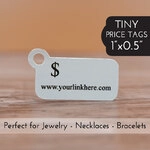 Tiny Rectangle Price Tags for Jewelry Necklace Bracelets Earrings | Includes Barbs 4