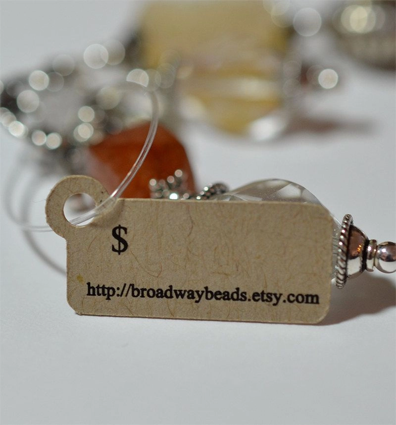 Tiny Rectangle Price Tags for Jewelry Necklace Bracelets Earrings | Includes Barbs 3