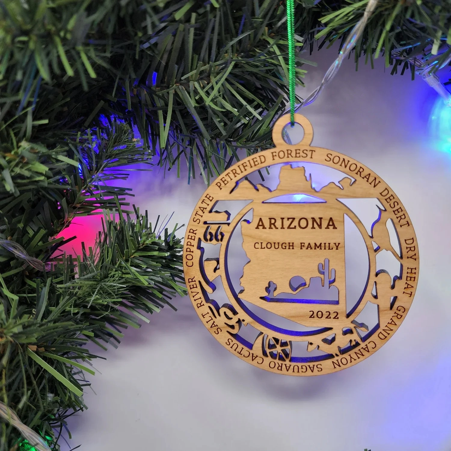 Arizona State Landmarks Round Ornament - Personalized 2