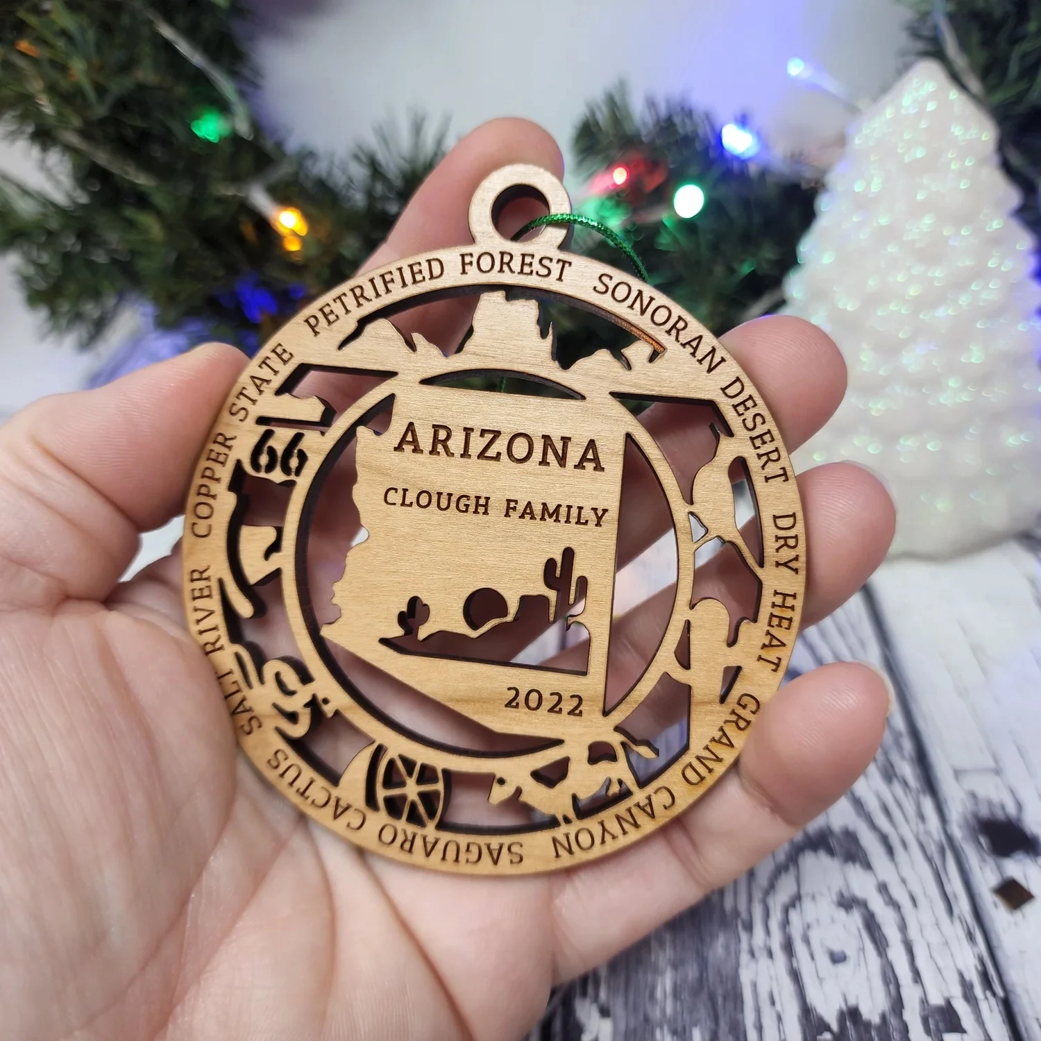 Arizona State Landmarks Round Ornament - Personalized 3