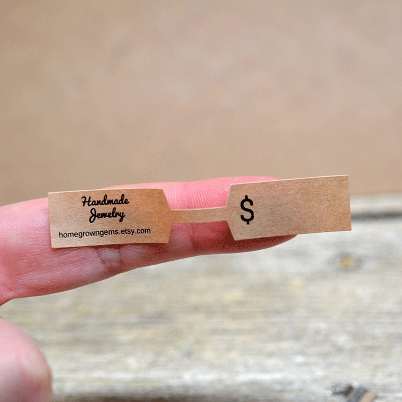 Barbell Jewelry Stickers - fold-over Kraft Glossy Matte White 3