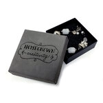 Custom Jewelry Gift Boxes packaging 3.5"x3.5" - Laser Engraved with your text or logo Faux Leather 1