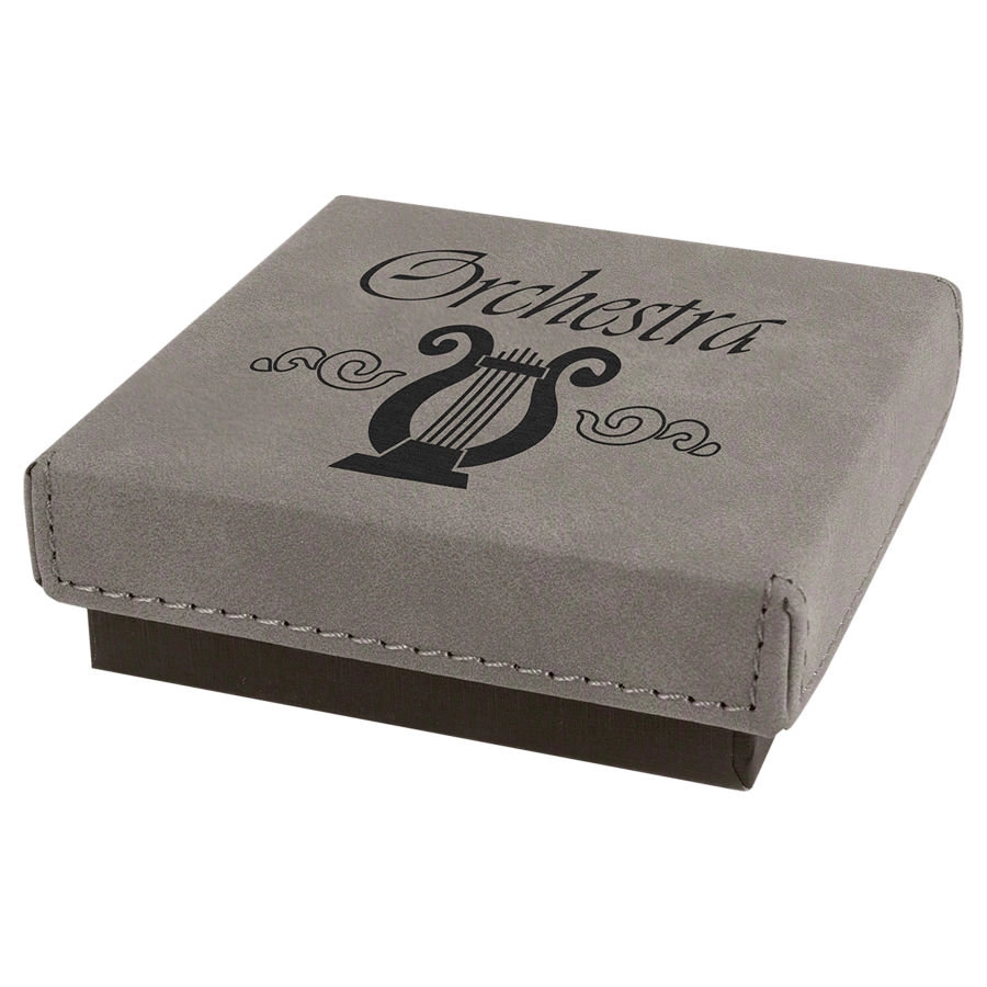 Custom Jewelry Gift Boxes packaging 3.5"x3.5" - Laser Engraved with your text or logo Faux Leather 4