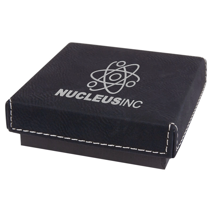 Custom Jewelry Gift Boxes packaging 3.5"x3.5" - Laser Engraved with your text or logo Faux Leather 5