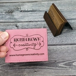 Custom Desktop Business Card Holder Leatherette Easel Style 4