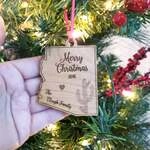 Arizona State Shape Cactus Merry Christmas Wood Ornament 3