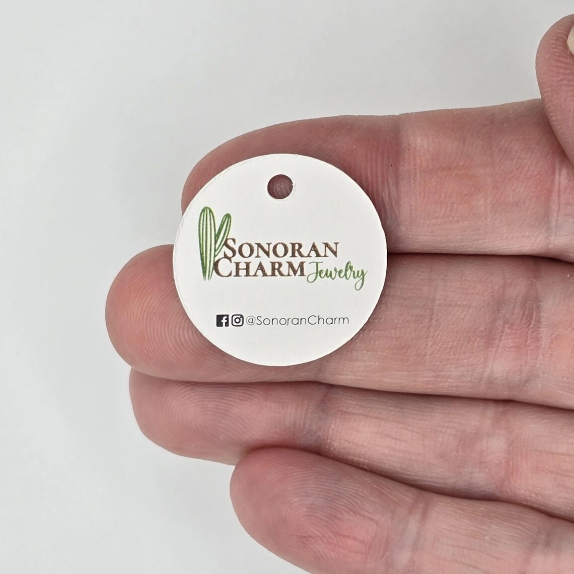 Circle Round Die Cut Hang Tags Customized with your Logo | Multiple Sizes 2