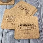 Personalized Cork Coasters | Set Square | Housewarming Gift Wedding Party Gift New Home Teacher 4