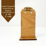 Custom Wood Earring Display Stands Ornate Top - Customized with Logo Text 1