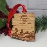 Arizona State Shape Desert Cactus Landscape Christmas Ornament 1