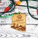 Arizona State Shape Desert Cactus Landscape Christmas Ornament 2