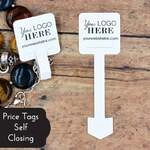 Custom Price Tags - Self Closing - No String Needed - Personalized Custom Printed 1