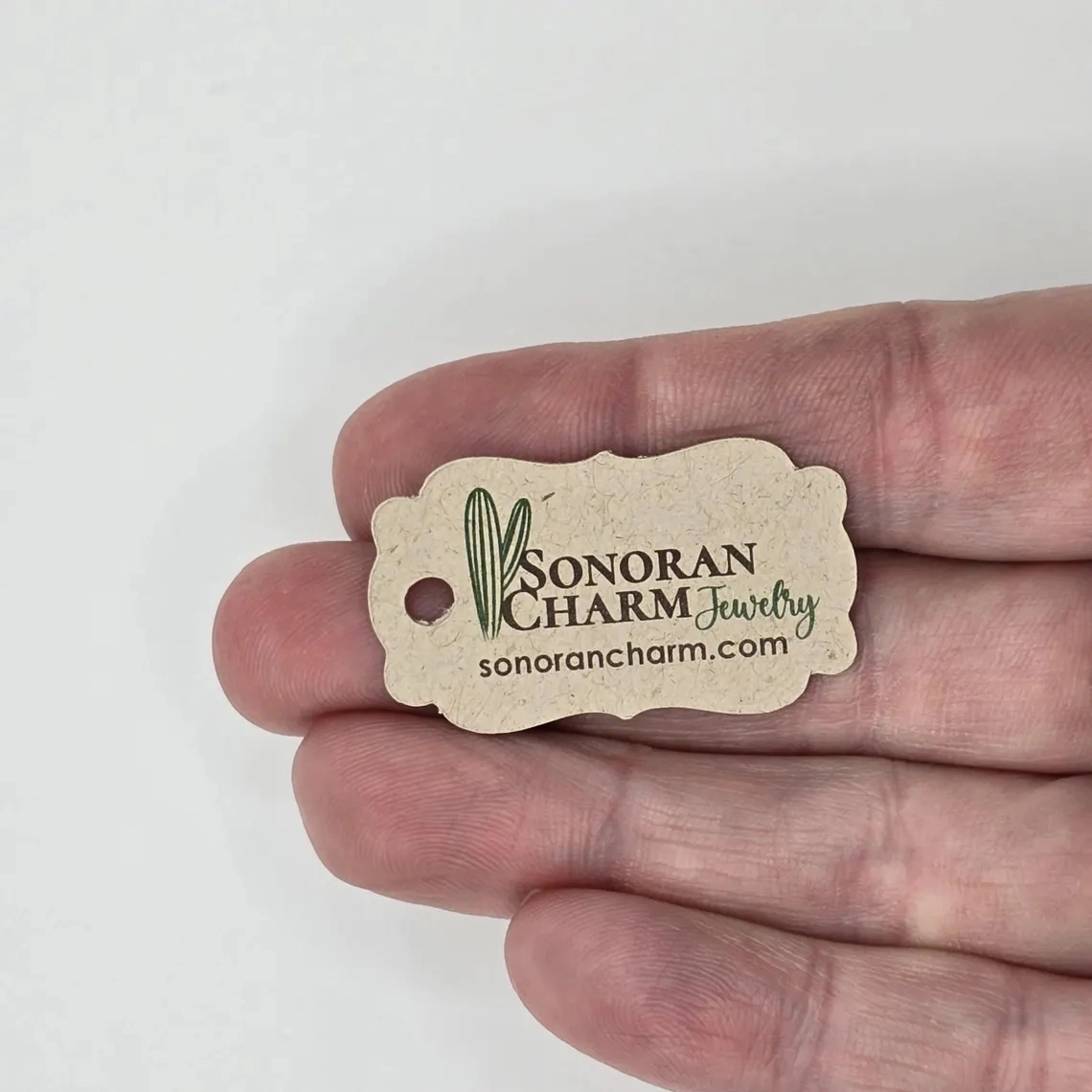 1.5"x0.8" - Customized Ornate Cut Small Price Tags Jewelry Hang Tags Labels | Includes Barbs 3