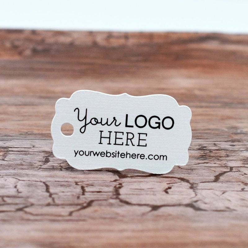 1.5"x0.8" - Customized Ornate Cut Small Price Tags Jewelry Hang Tags Labels | Includes Barbs 4