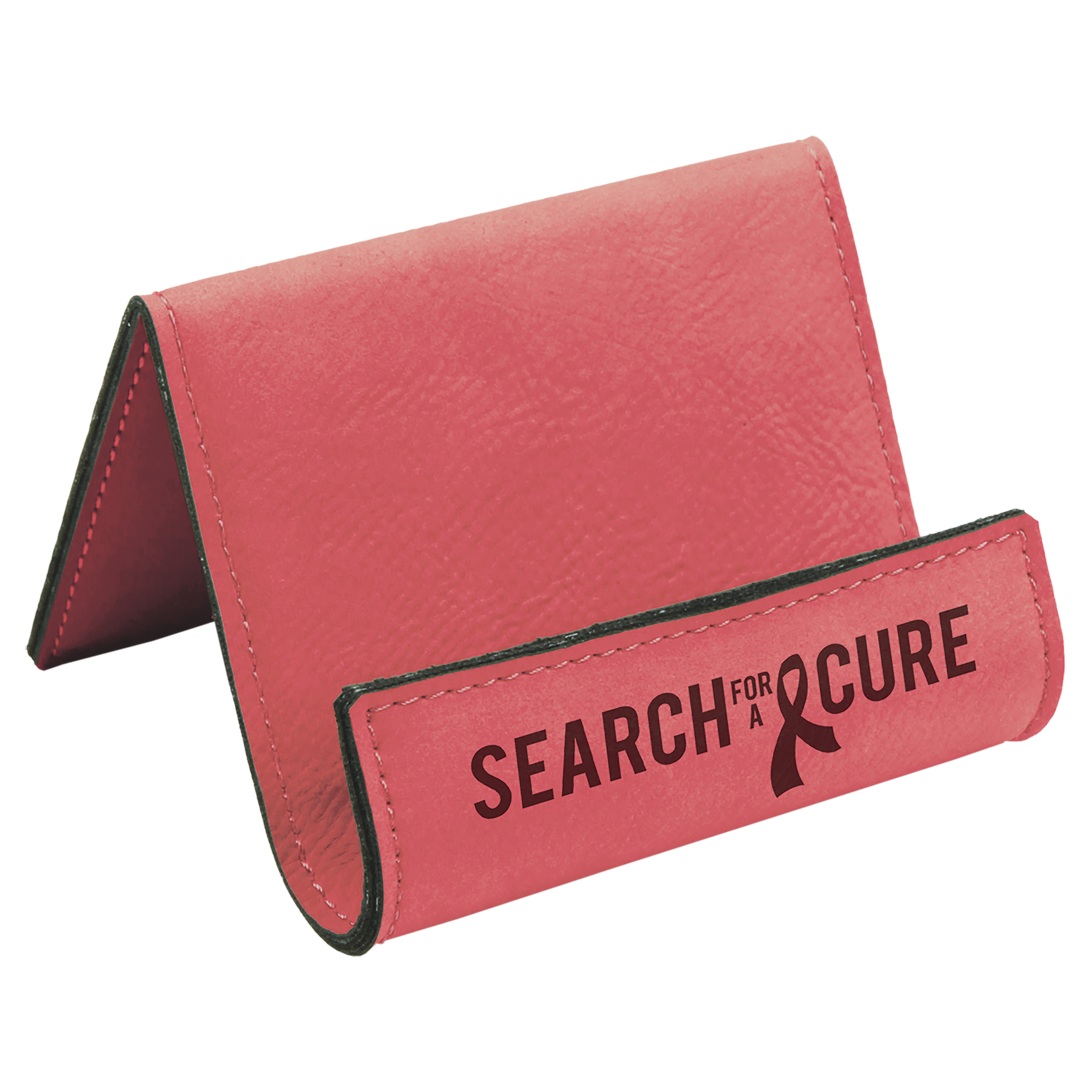 Custom Desktop Business Card Holder Leatherette Easel Style 2