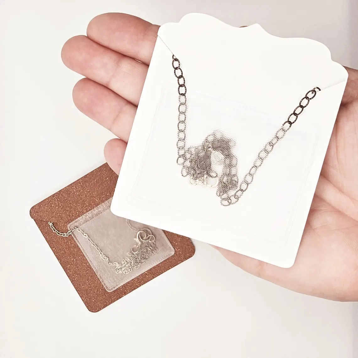 Plastic Stick on Pouches for necklace cards - Hold Chain 2