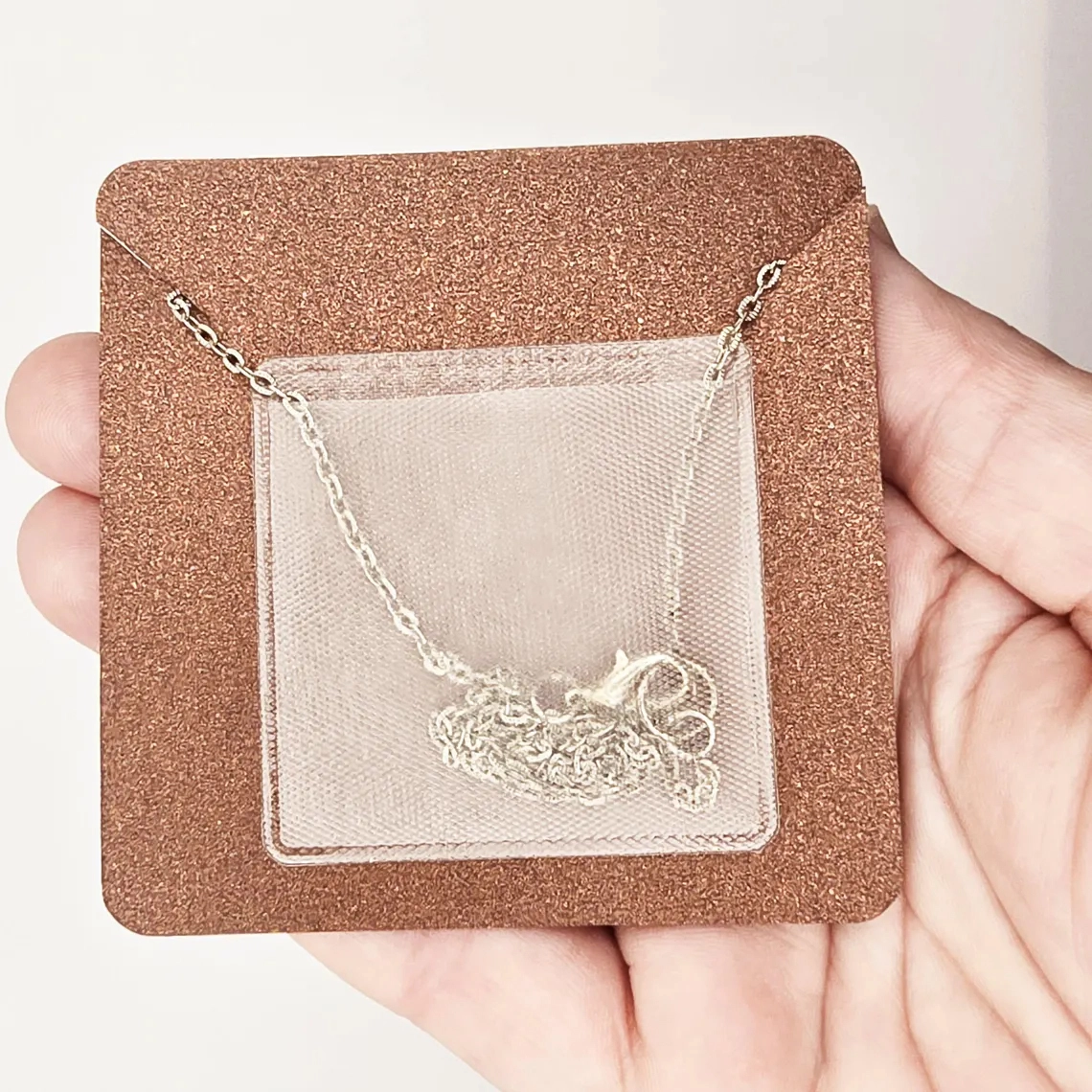 Plastic Stick on Pouches for necklace cards - Hold Chain 3