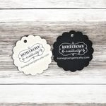 Scalloped Circle Customized Small Price Tags Jewelry Hang Tags Labels | MULTIPLE Sizes | 4