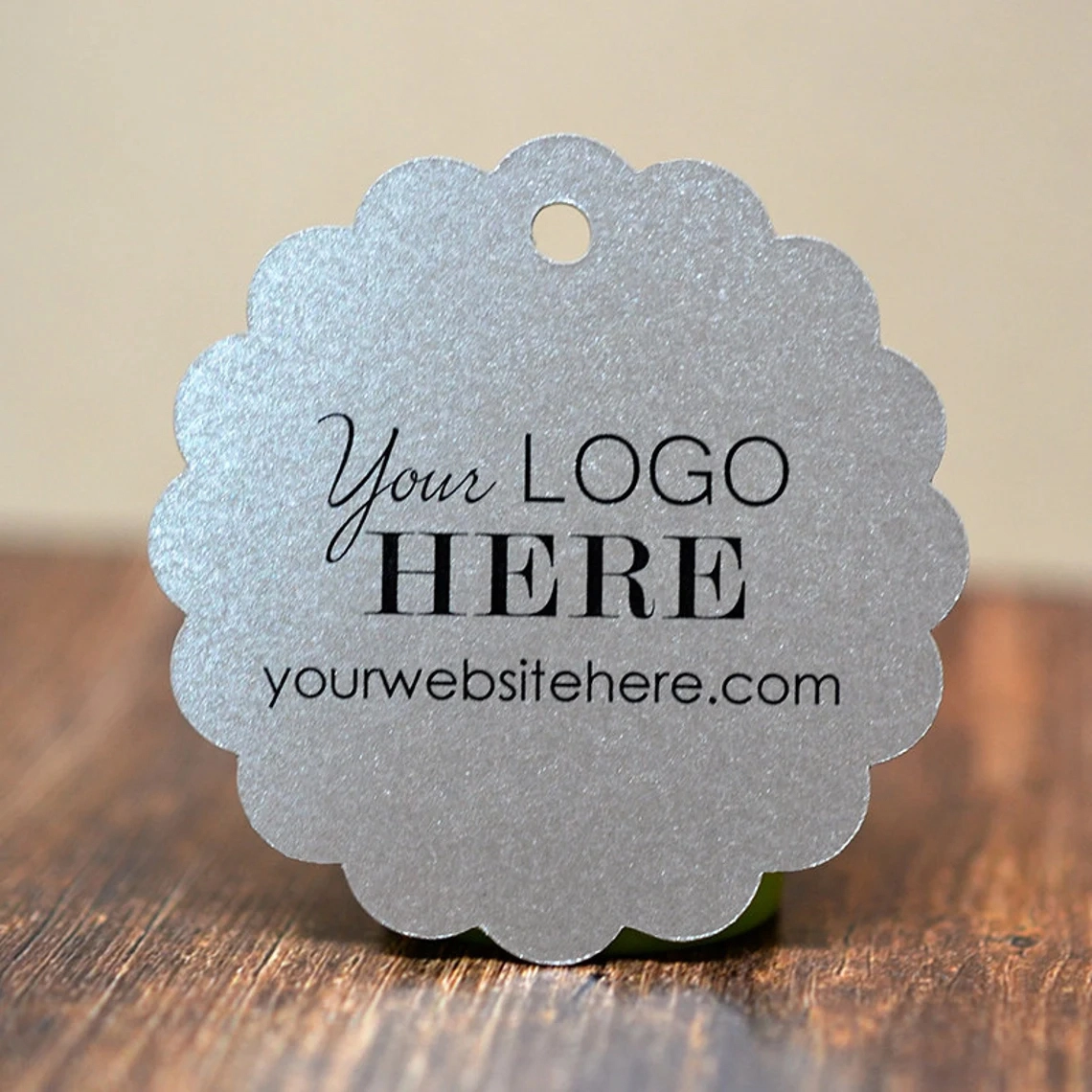 Scalloped Circle Customized Small Price Tags Jewelry Hang Tags Labels | MULTIPLE Sizes | 3
