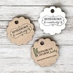 Scalloped Circle Customized Small Price Tags Jewelry Hang Tags Labels | MULTIPLE Sizes | 2