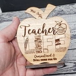 Custom Teacher Appreciation Gift Wood Engraved Apple Desk Display Award | Thank You | Teacher Life 2