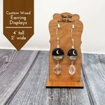 Custom Wood Earring Display Stands - Customized with Logo Text 1