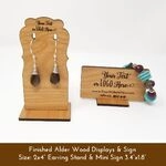 Custom Wood Earring Display Stands - Customized with Logo Text 2