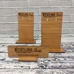 Custom Wood Earring Display Stands Square Top - Customized with Logo Text 1