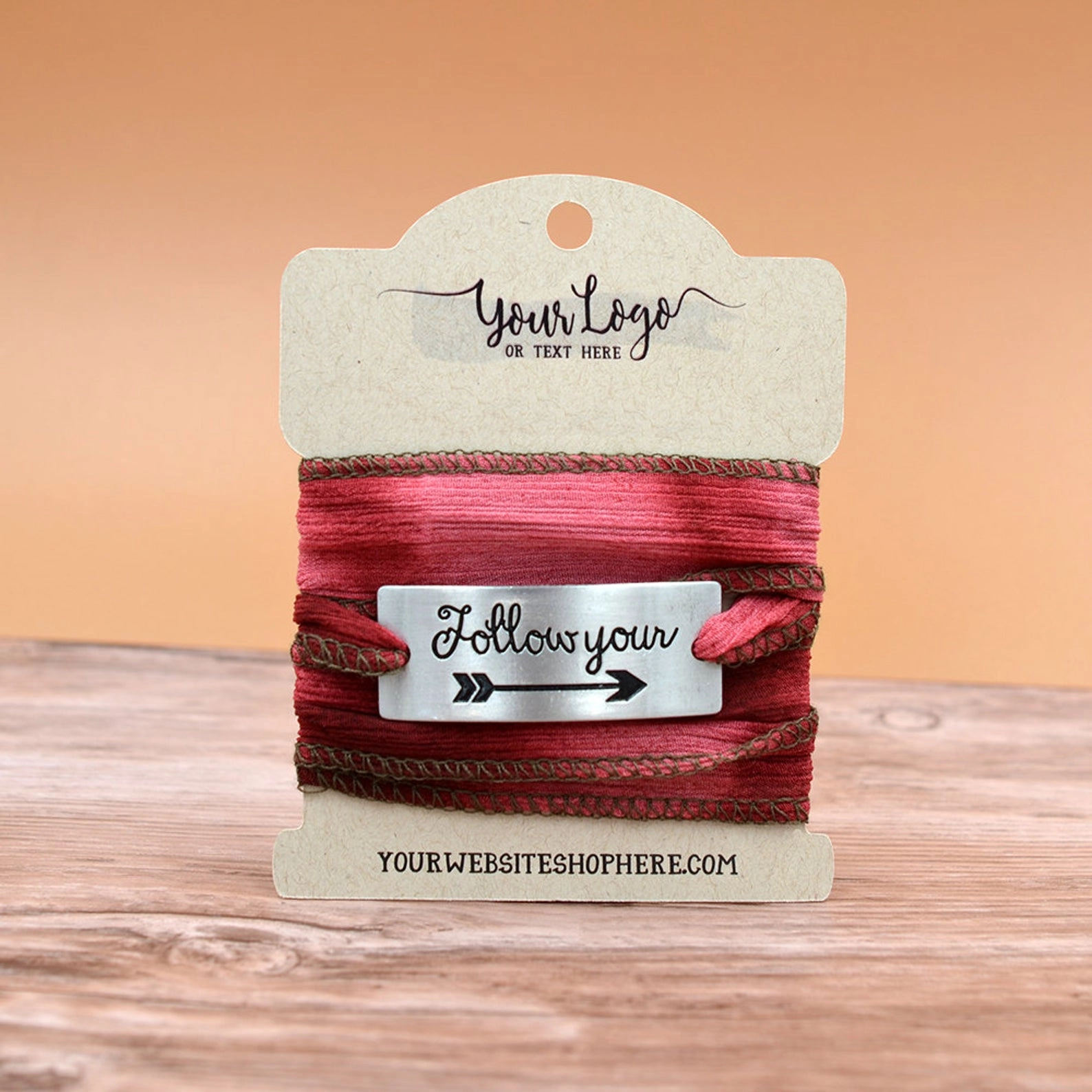 Bracelet Wrap Hair Tie Shape Display Cards 2