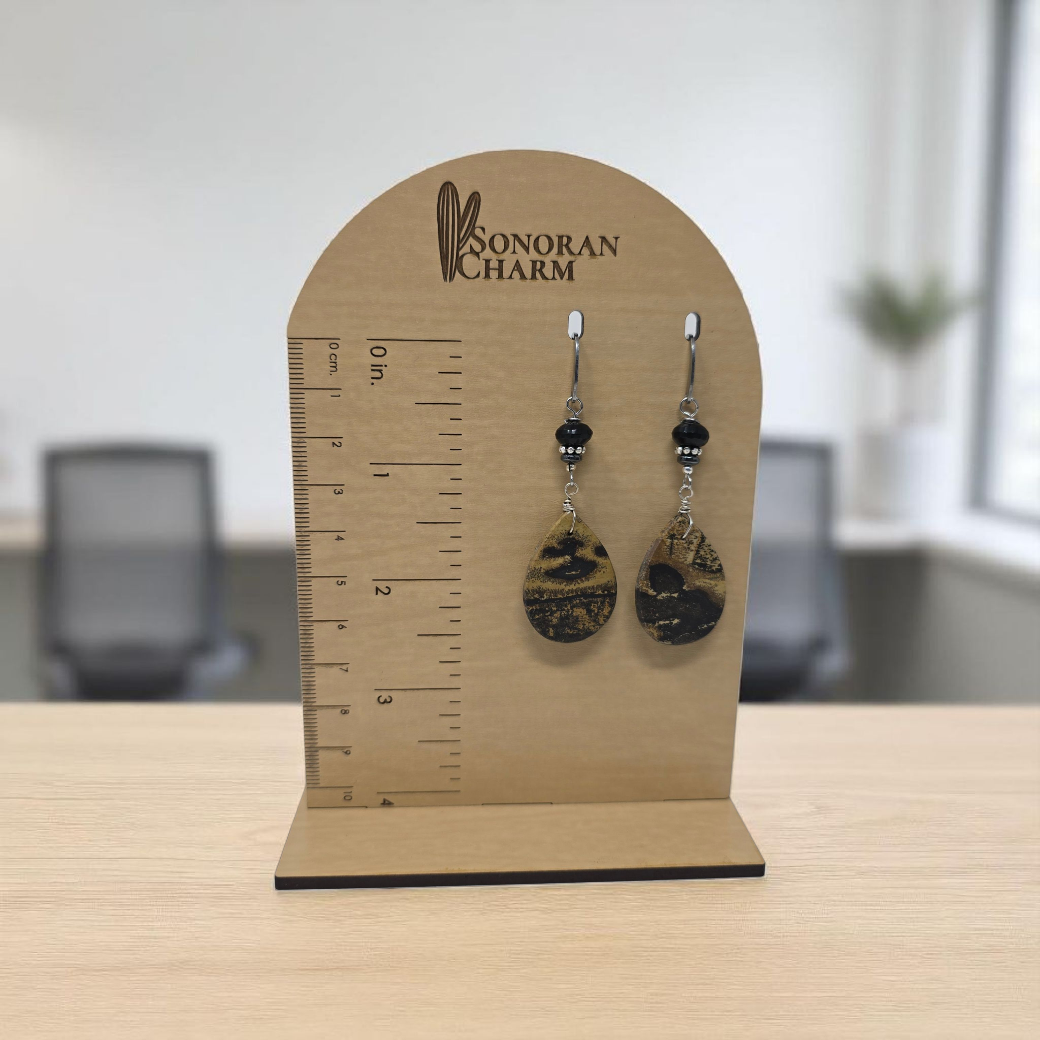 Earring Display Photography Prop Ruler Measurement Inches centimeters cm Custom Laser Engraved