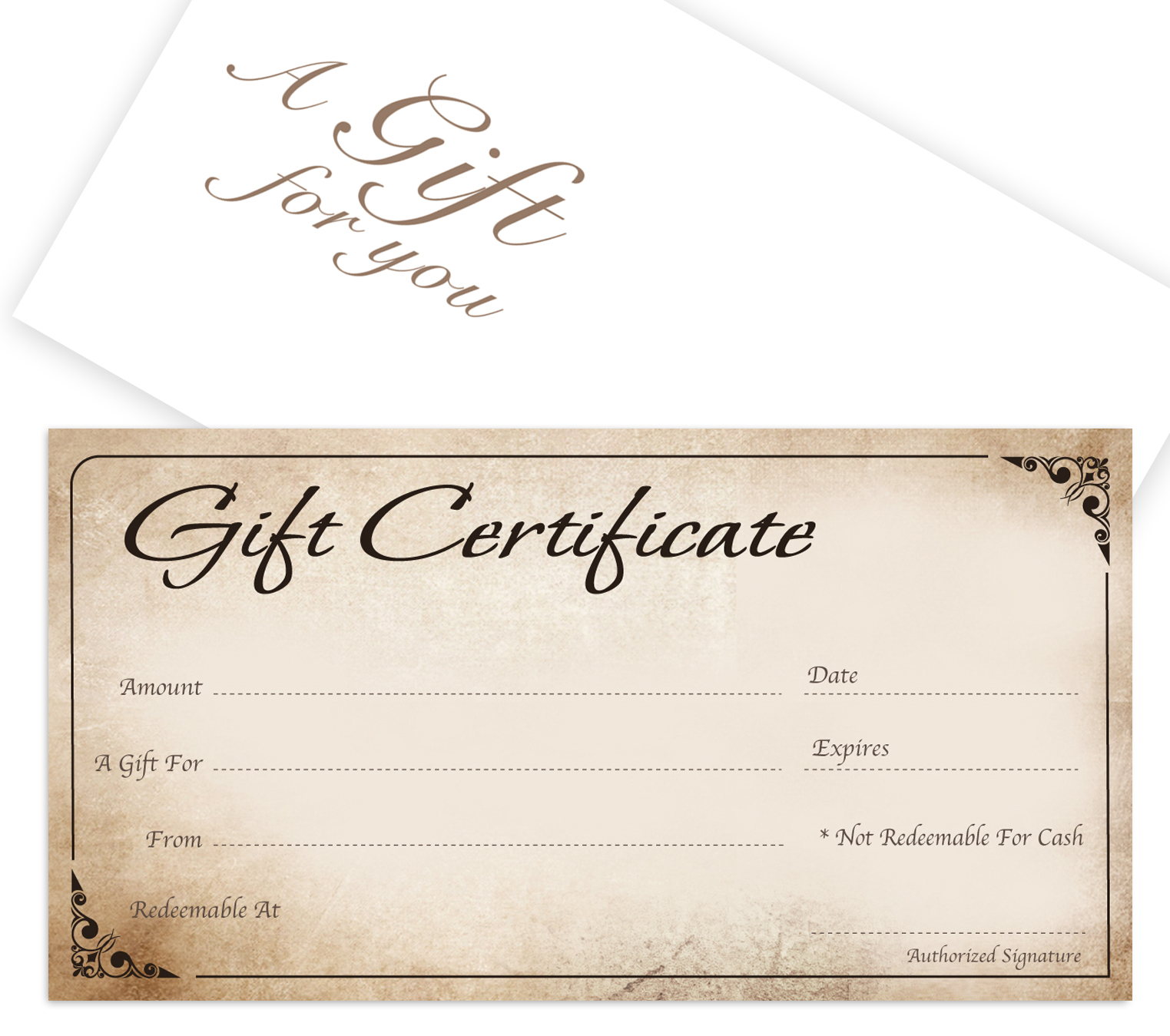 Blank Gift Certificates 25set - Rustic