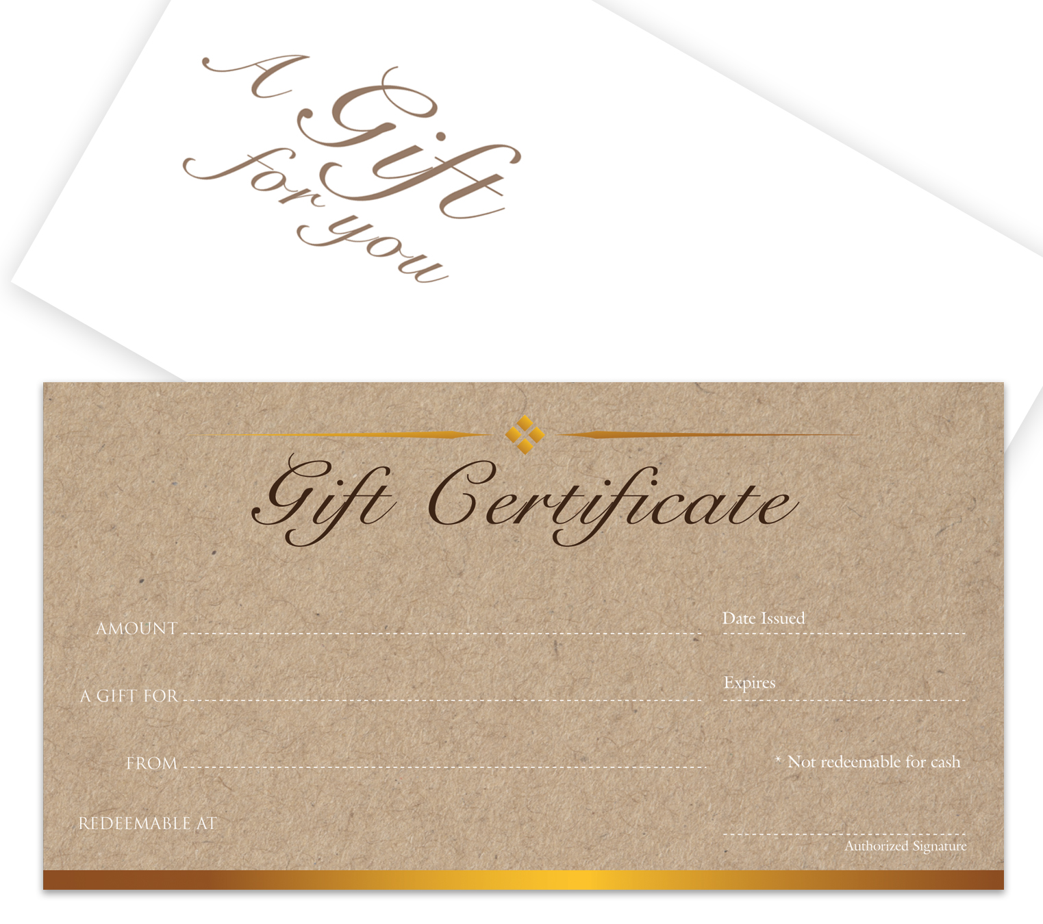Blank Gift Certificates 25set - Kraft image