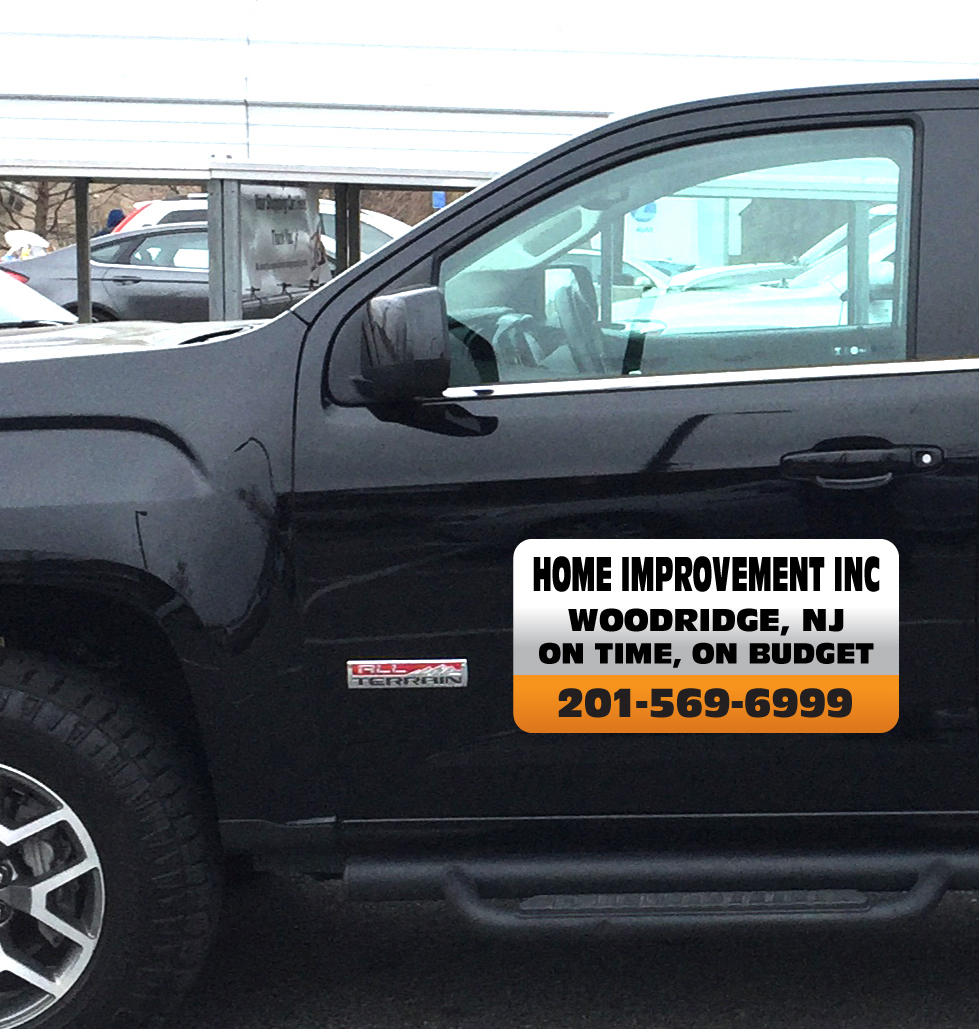 Vehicle Magnets sign With Custom Lettering 12" X 24" (Set of 2) - Orange Bar