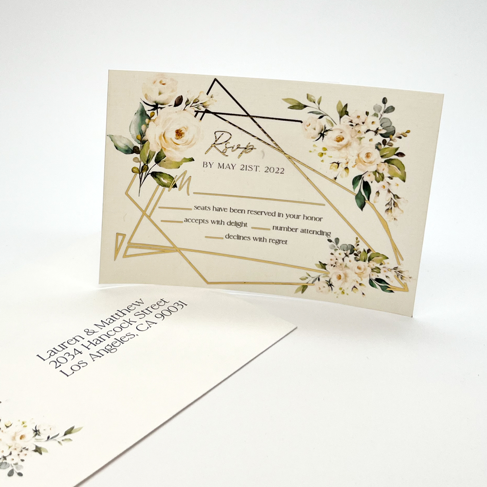 Foil Wedding Cards 5x3.5