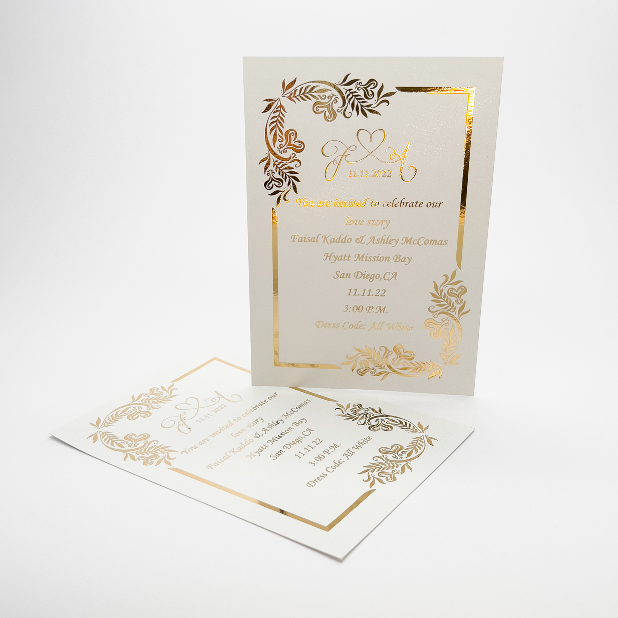 Wedding Invitation - Flat Card Foil Wedding Invites