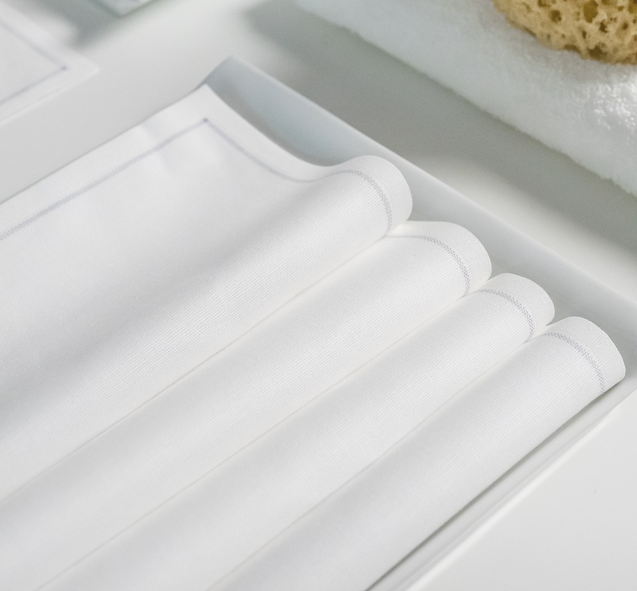 Non Branded Cream Ottoman Hand Towels 12" x 10" / 30cm x 25cm - Rolls of 50 units - Full Case