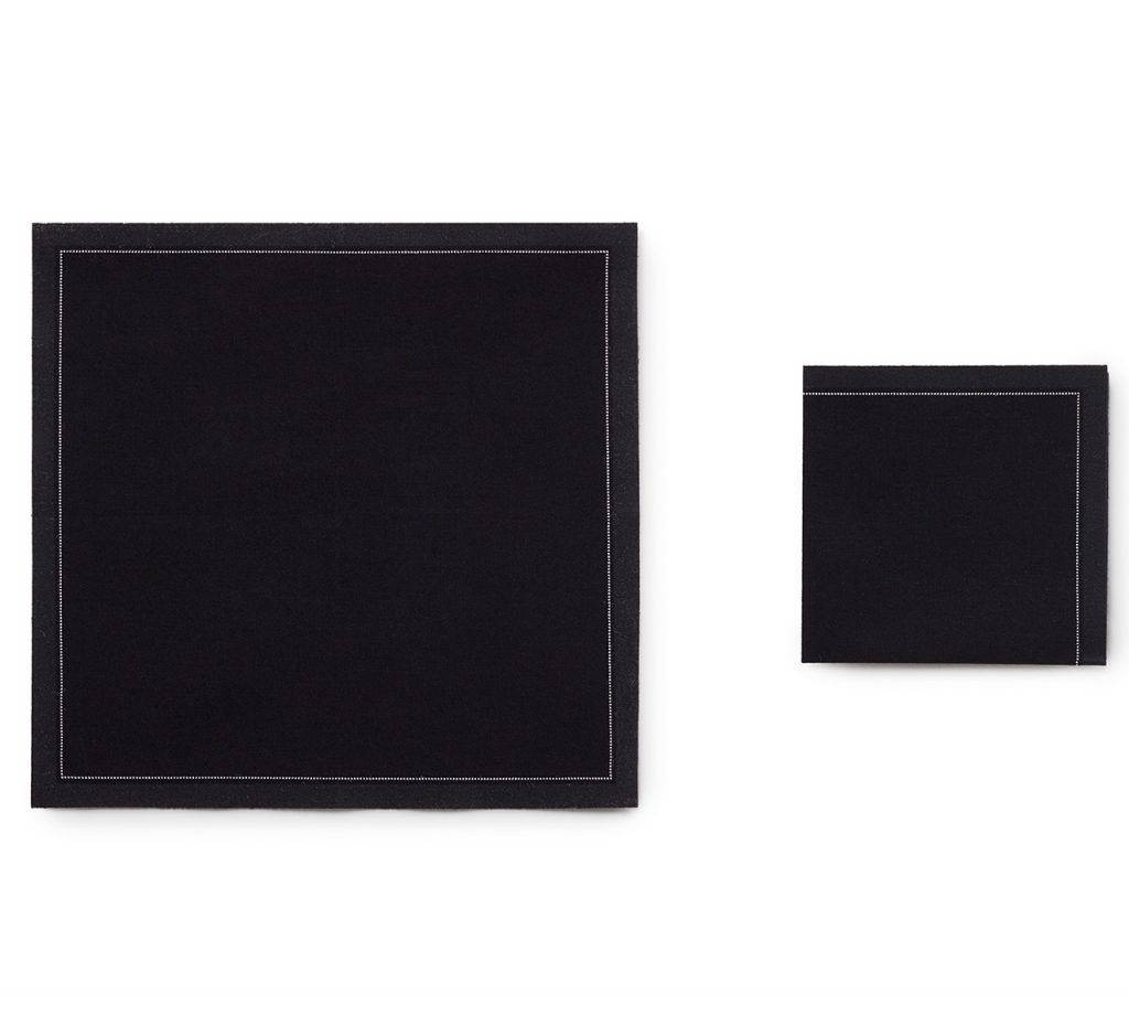 Non Branded Black Cotton Napkins 8" x 8" / 20cm x 20cm - Folded 30 units - Full Case