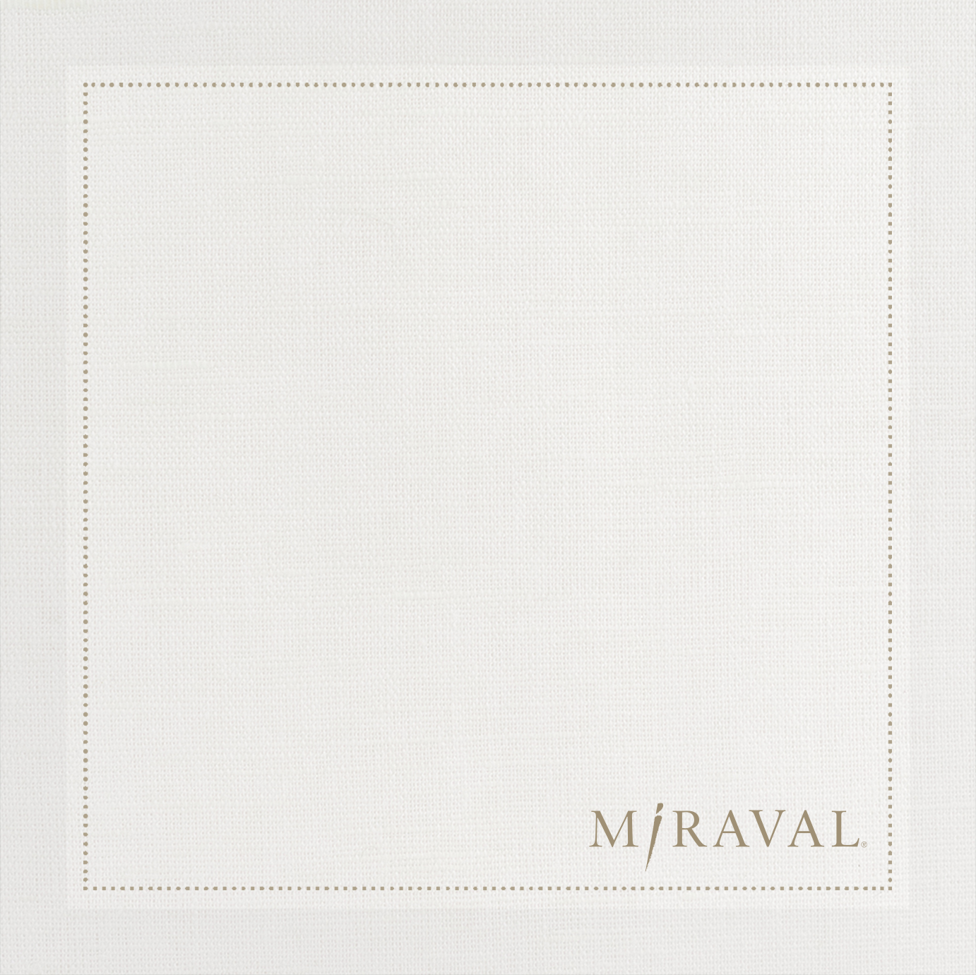 The Hyatt - MIRAVAL - 4.5"x4.5" Cotton Napkin - Rolls of 200 units - Full Case
