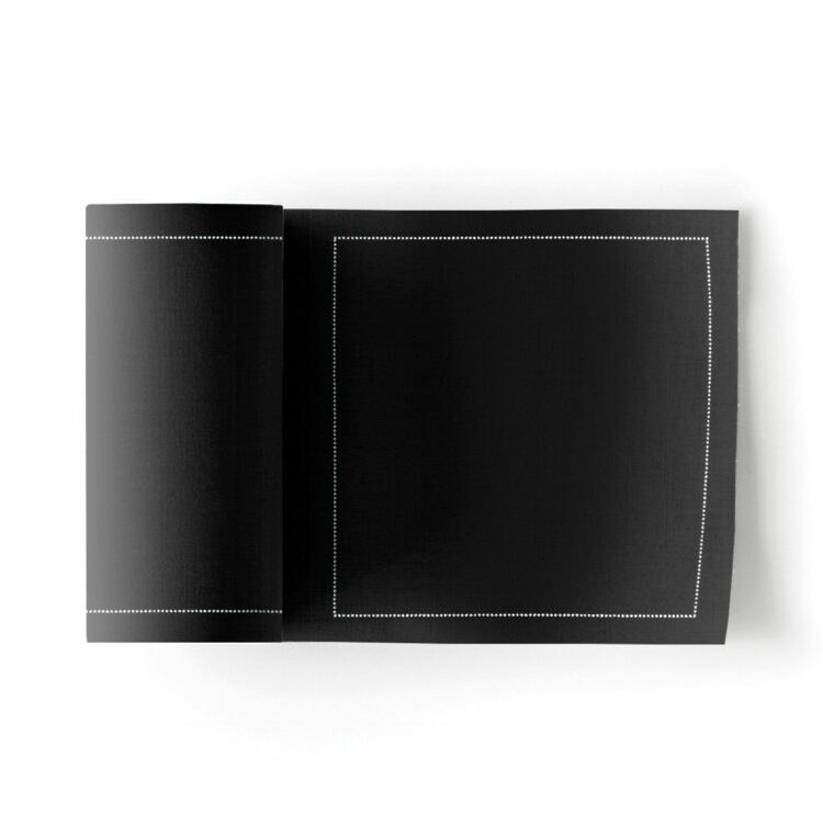 Non Branded Black Cotton Napkins 4.5" x 4.5" /11cm x 11cm - Rolls of 100 units - Full Case