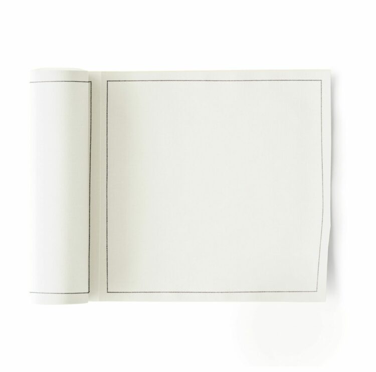 Non Branded Cream Cotton Napkins 8" x 8" / 20cm x 20cm - Rolls of 100 units - Full Case