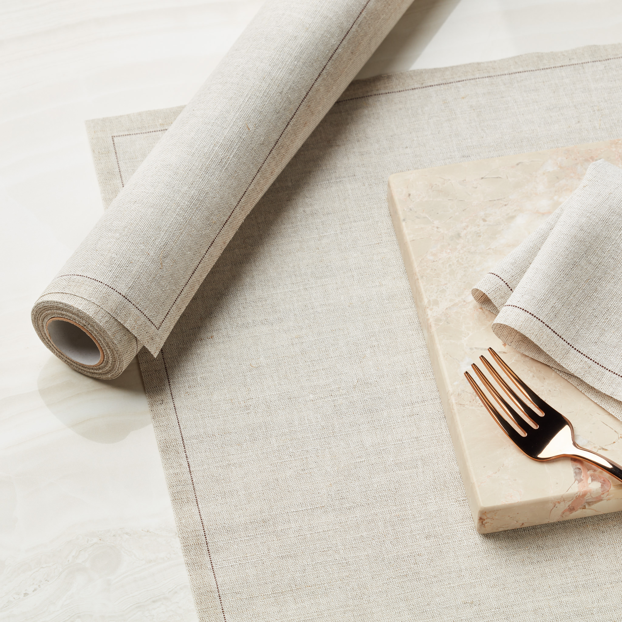 Natural Linen Placemats 19″ x 12.5″ -  12 Units per Roll, 10 rolls per Case - Full Case
