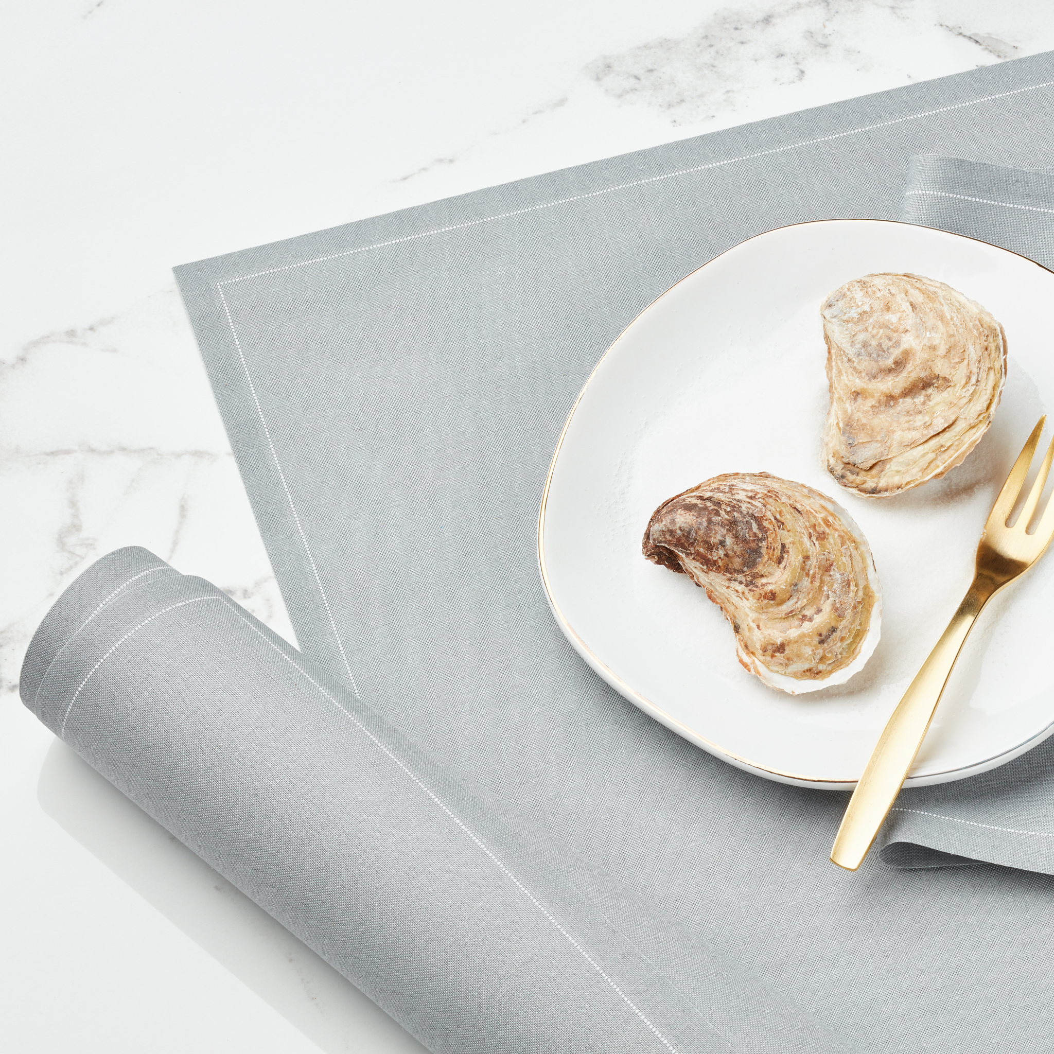 Grey Cotton Placemats 19″ x 12.5″ -  12 Units per Roll, 10 rolls per Case - Full Case