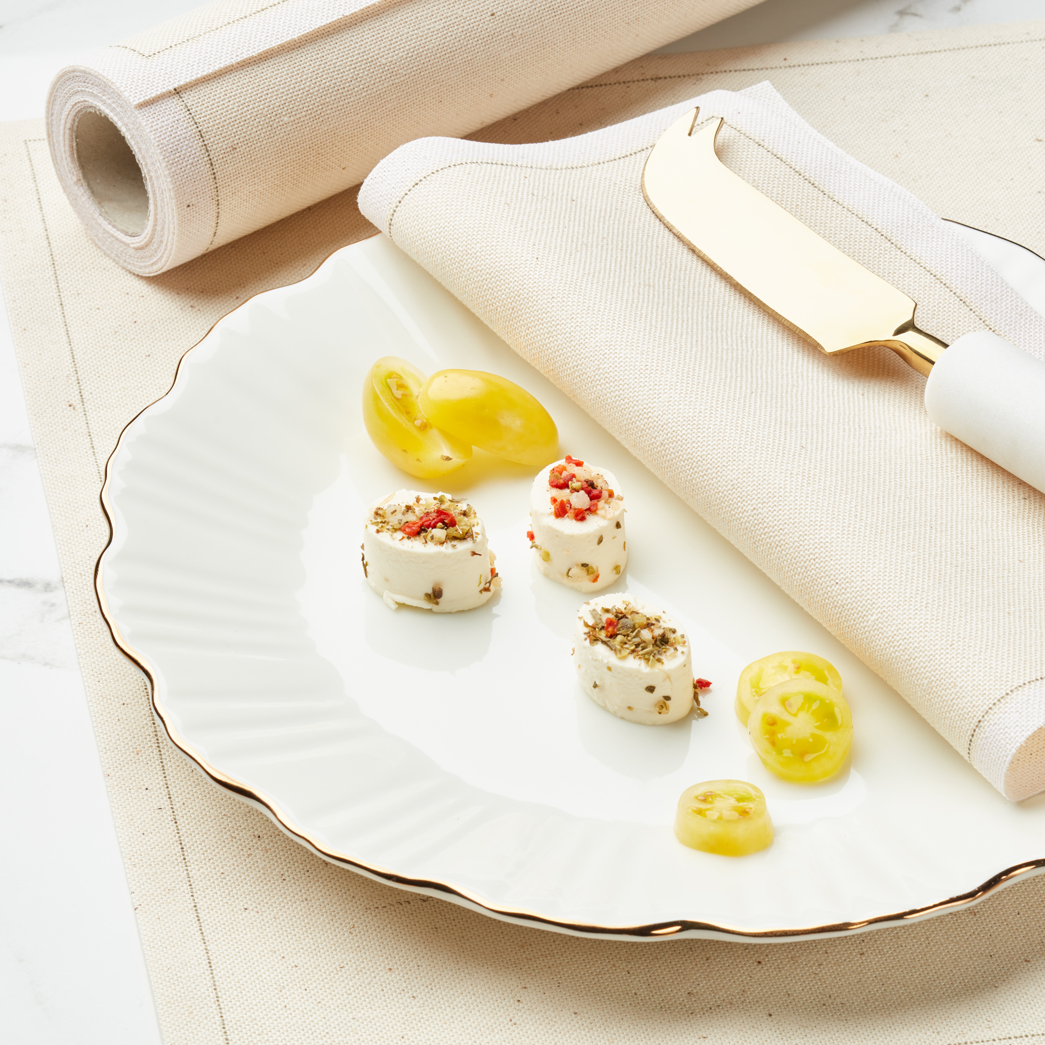 Natural Recycled Cotton Luncheon Napkins 8" x 8"-  12 Units per Roll, 10 rolls per Case - Full Case