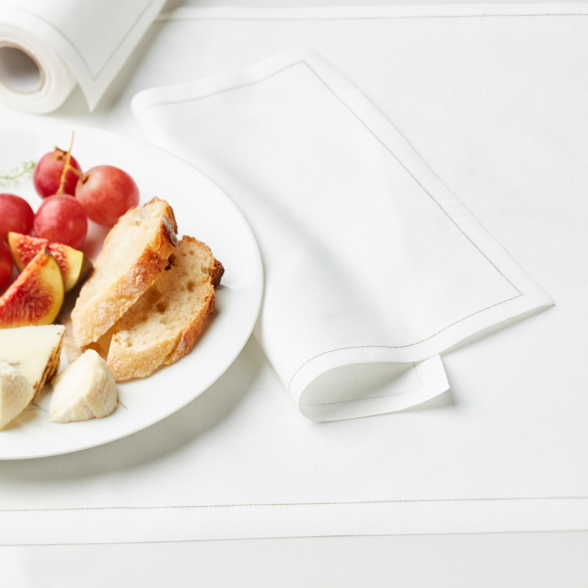 Cream Cotton Luncheon Napkins 8" x 8"-  25 Units per Roll, 10 rolls per Case - Full Case
