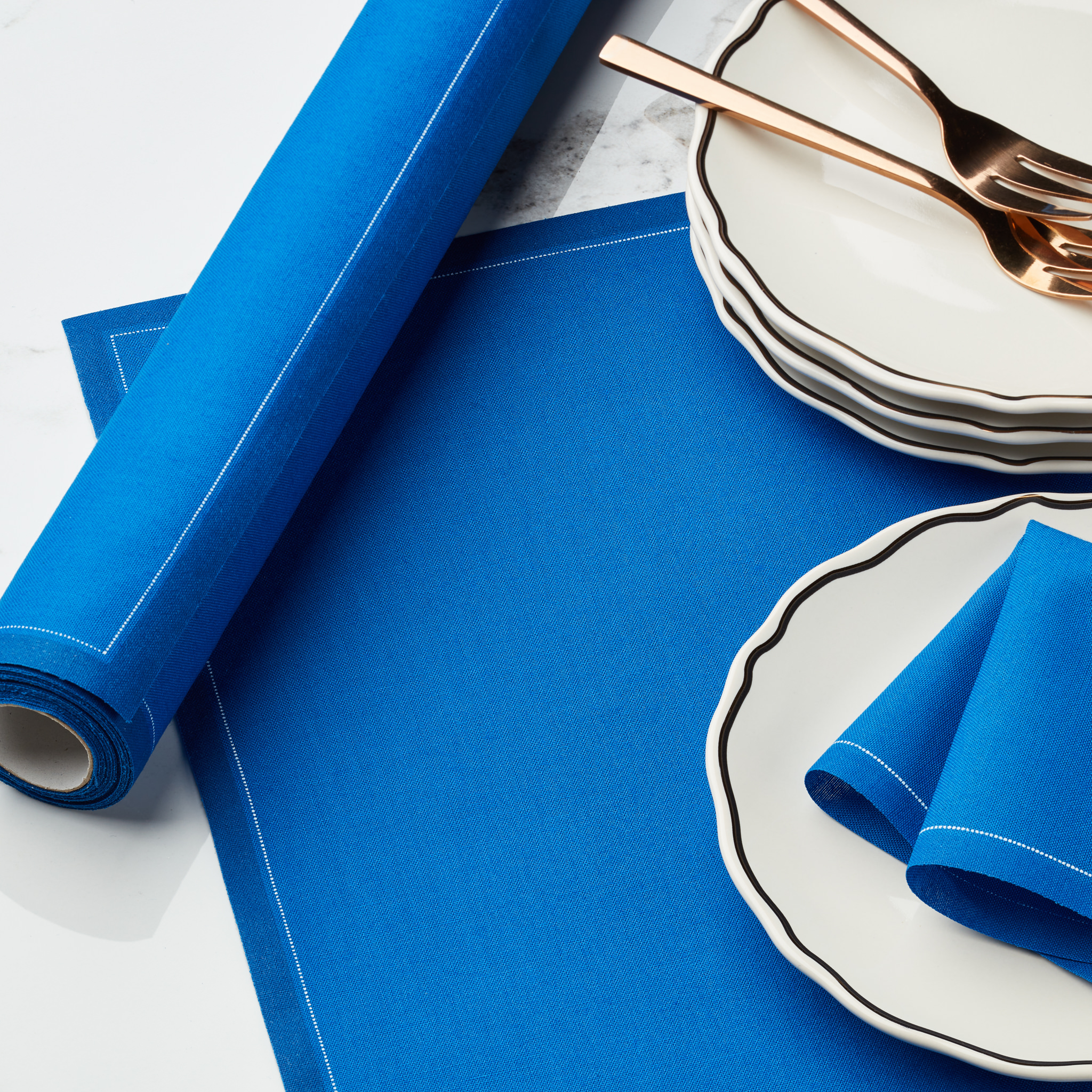 Royal Blue Cotton Placemats 19″ x 12.5″ -  12 Units per Roll, 10 rolls per Case - Full Case