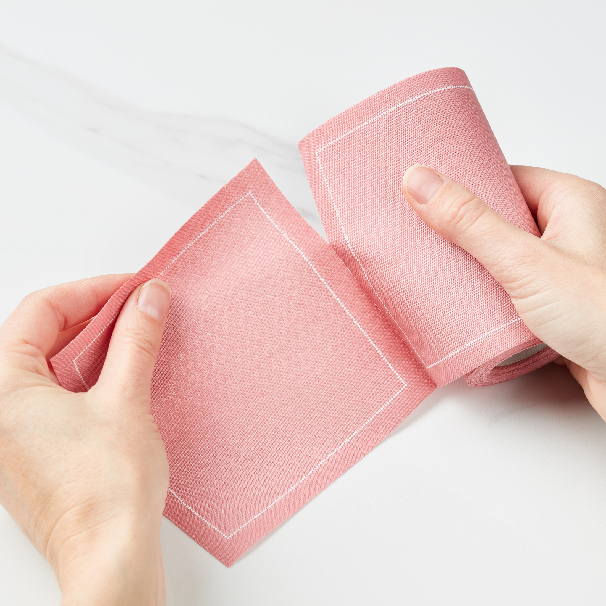 Dusty Pink Cotton Cocktail Napkins 4.5" x 4.5" / 11cm x 11cm -  50 Units per Roll, 10 rolls per Case