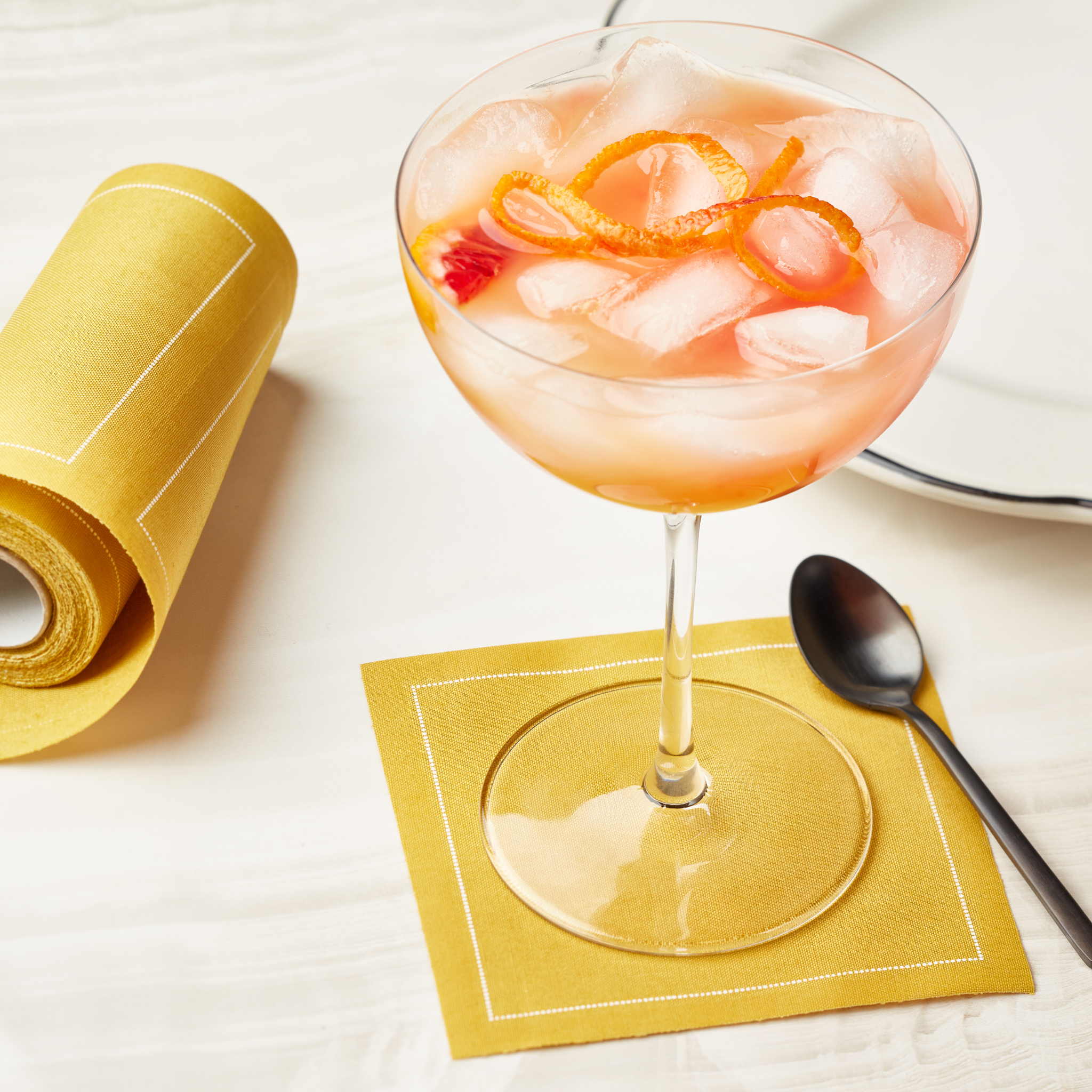 Curry Cotton Cocktail Napkins 4.5" x 4.5" -  50 Units per Roll, 10 rolls per Case - Full Case