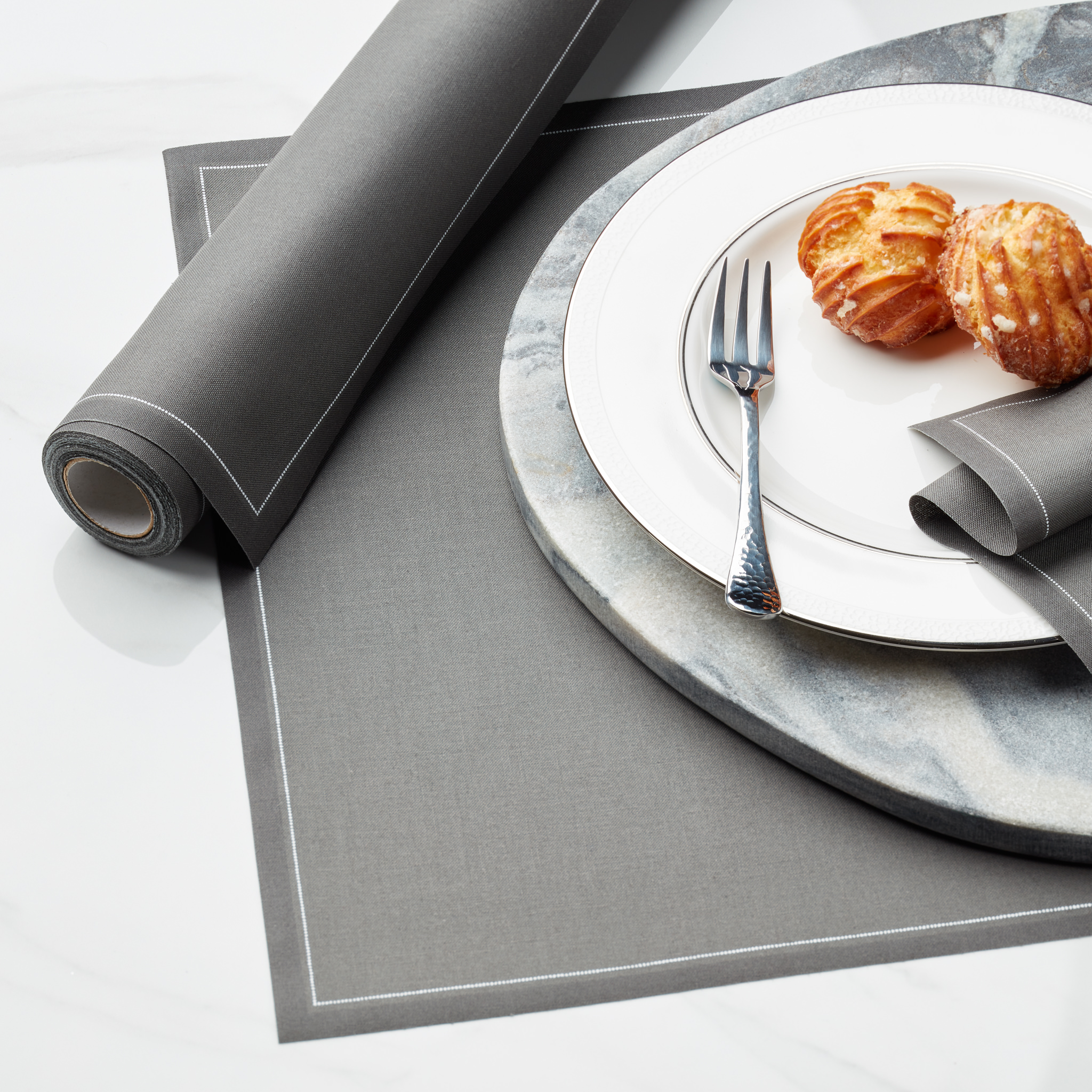 Anthracite Grey Cotton Placemats 19″ x 12.5″-  12 Units per Roll, 10 rolls per Case - Full Case