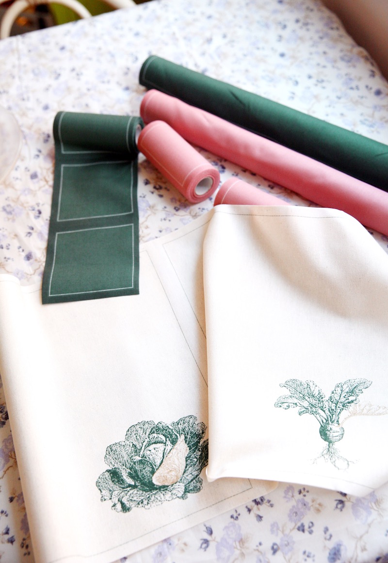 English Green Cotton Cocktail Napkins 4.5" x 4.5"  - 50 Units per Roll, 10 rolls per Case -Full Case 7