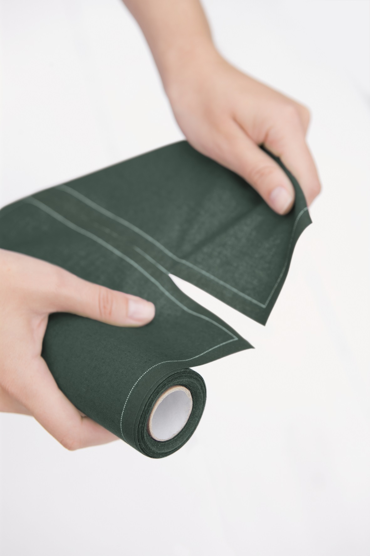 English Green Cotton Cocktail Napkins 4.5" x 4.5"  - 50 Units per Roll, 10 rolls per Case -Full Case 3